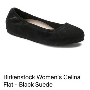 Birkenstock Black Suede Flats, size 39